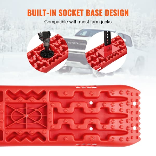 Dragbräda 2-pack, PP-material för mud, snö och sand, lång design, röd färg