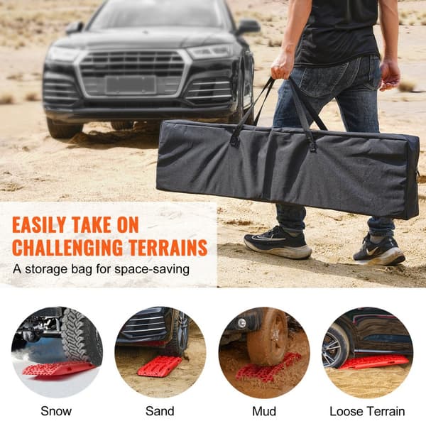 Dragbräda 2-pack, PP-material för mud, snö och sand, lång design, röd färg