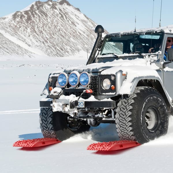 Dragbräda 2-pack, PP-material för mud, snö och sand, lång design, röd färg