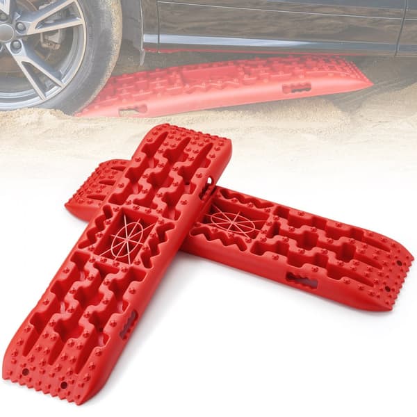 Dragbräda 2-pack, PP-material för mud, snö och sand, lång design, röd färg