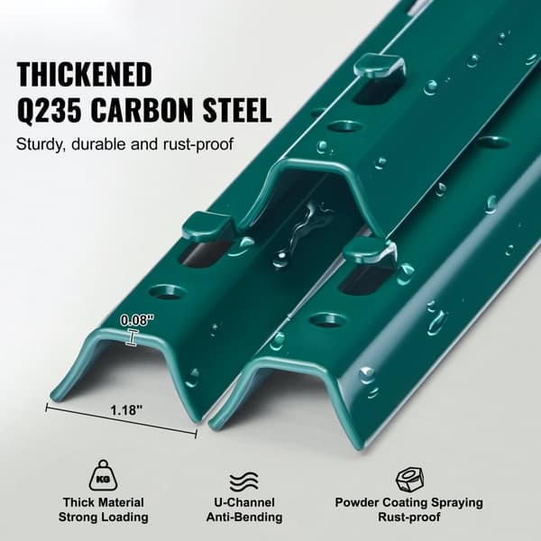3 jalkaa vihreä Heavy Duty T-pylväs 10 pakkaus metallinen aitatolppa