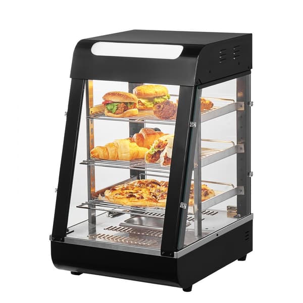 Kommerciel Pizzaskab 3-lags Display Bordplade med Lys, Madvarmer til Restauranter, Energibesparende Design