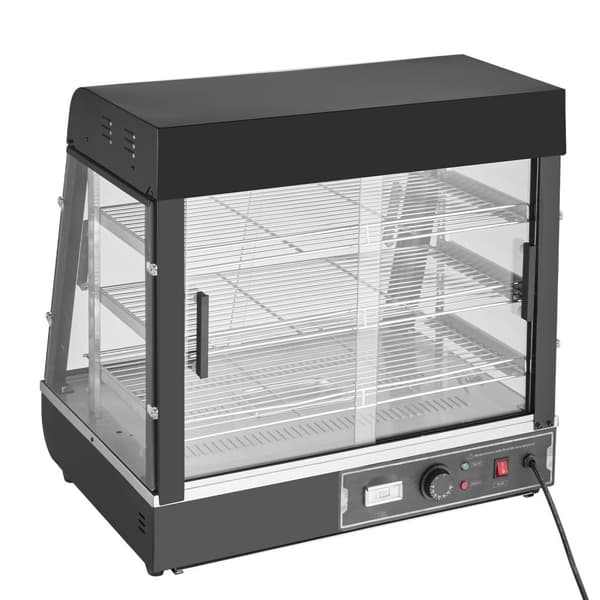 Kommerciel madvarmer 3-lags bordplade med lys, pizzaskab til display, optimal temperaturkontrol