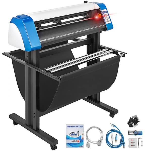 34-tums Halvautomatisk Contour Vinyl Cutter Plotter, Manuell Positionering, Perfekt för Vinylskärning