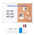 Miniatyrbillede 9 af 9: Whiteboard og korktavle combo 36"x24" med aluminiumsramme til skoler og hjem