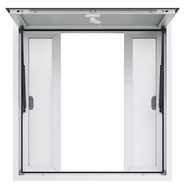 Koncessionsstander 36"L x 36"W, Serveringsvindue til Food Truck, Sammenklappelig Markise, Optimal Serviceoplevelse