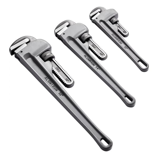 Aluminium lige rør skruenøglesæt 3 STK, 10/14/18 mm, VVS skruenøgle, CRV kæbe, holdbar konstruktion