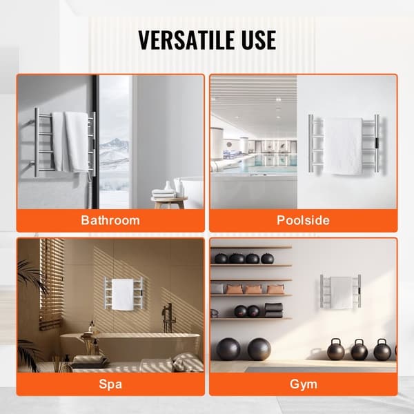 Handdukstork 4-bar, Väggmonterad Handdukshylla för Badrum i Silver, Energibesparande och Designvänlig
