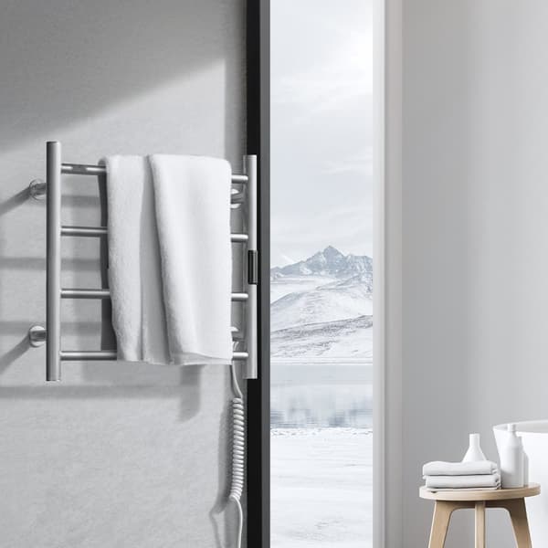 Handdukstork 4-bar, Väggmonterad Handdukshylla för Badrum i Silver, Energibesparande och Designvänlig