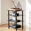 Miniatyrbillede 8 af 9: AV-mediestativ 4-niveau, forstærket hærdet glas, audio/video hylde, robust design, ideel til hjemmebiograf