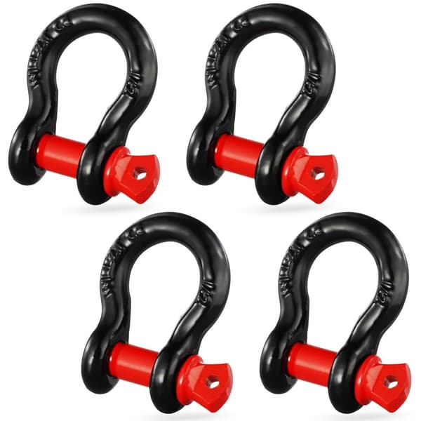 4 Pack 1/2" D-rengassakkeli, 5/8" ruuvitappi, 17637 lbs murtolujuus, kestävä ja luotettava nosto