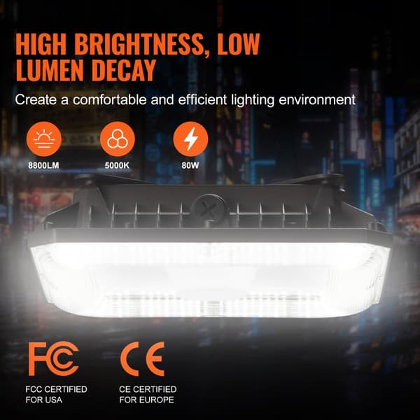 LED Canopy Lights 4-pack, 80W 8800LM, 5000K Dagsljus, Utomhus Belysning