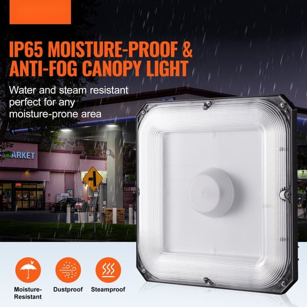 LED Canopy Lights 4-pack, 80W 8800LM, 5000K Dagsljus, Utomhus Belysning