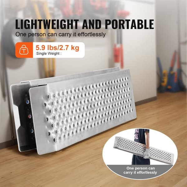 Aluminiumsramper 47,2" x 8,5", 880 LBS Kapacitet, Læsseramper Sæt af 2, Holdbare og Letvægtige