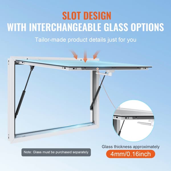 Koncessionsstander 48"L x 36"W, Serveringsvindue, Food Truck Service, Markise, Holdbar Konstruktion, Let at Opsætte