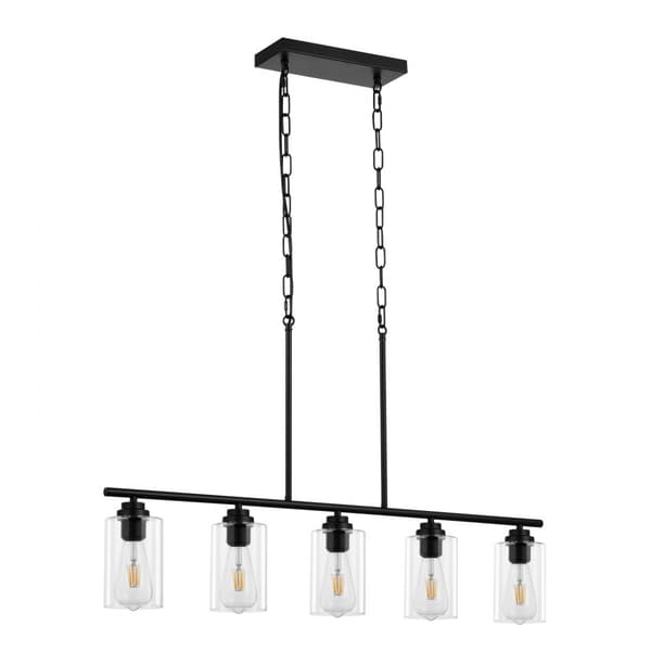5-Lysets Køkkenø Pendellampe 60W Justerbar Spisestuelampe E27, Moderne Design, Energibesparende