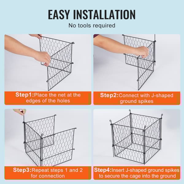 Växtskydd för djur 5-pack, 13,4'' x 13,4'', metallväxtbur, hållbar konstruktion, effektiv säkerhet