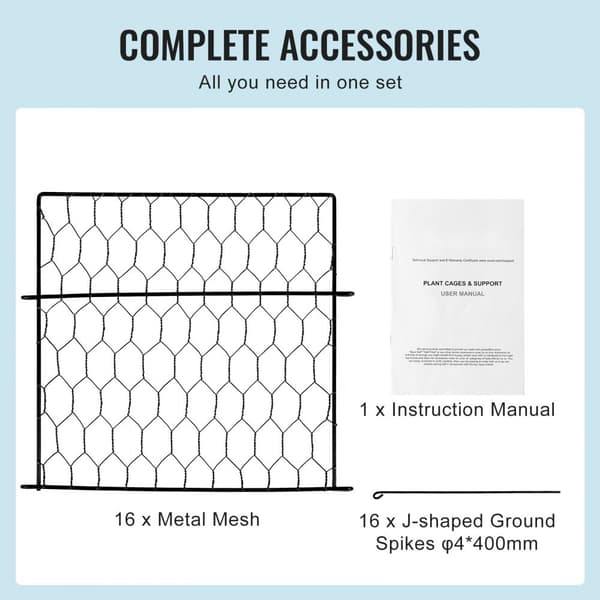 Växtskydd för djur 5-pack, 13,4'' x 13,4'', metallväxtbur, hållbar konstruktion, effektiv säkerhet