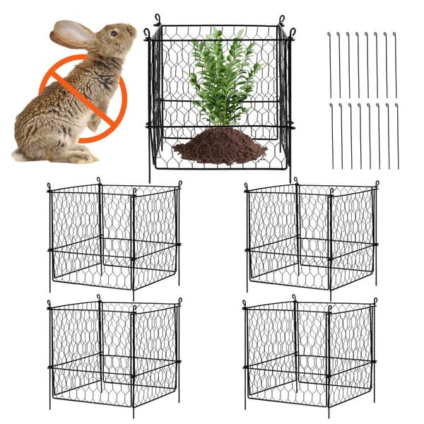 Växtskydd för djur 5-pack, 13,4'' x 13,4'', metallväxtbur, hållbar konstruktion, effektiv säkerhet