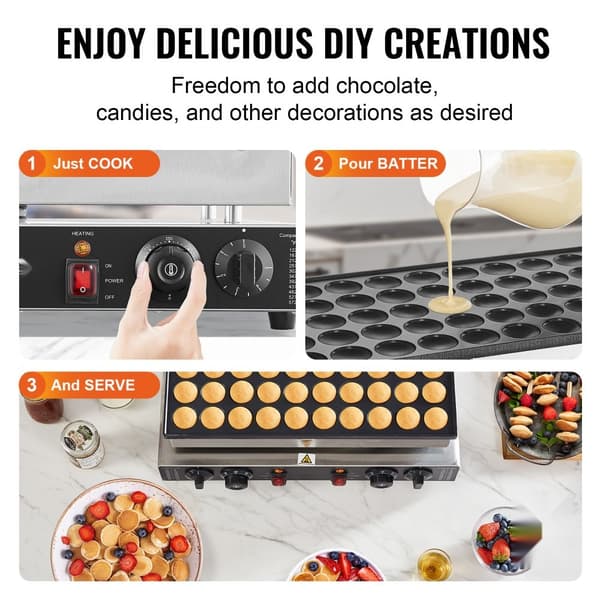 Mini holländsk pannkaksmaskin 43 mm, 50 STK, Kommersiell Dorayaki-bakmaskin 1700W, hög effekt, idealisk för caféer