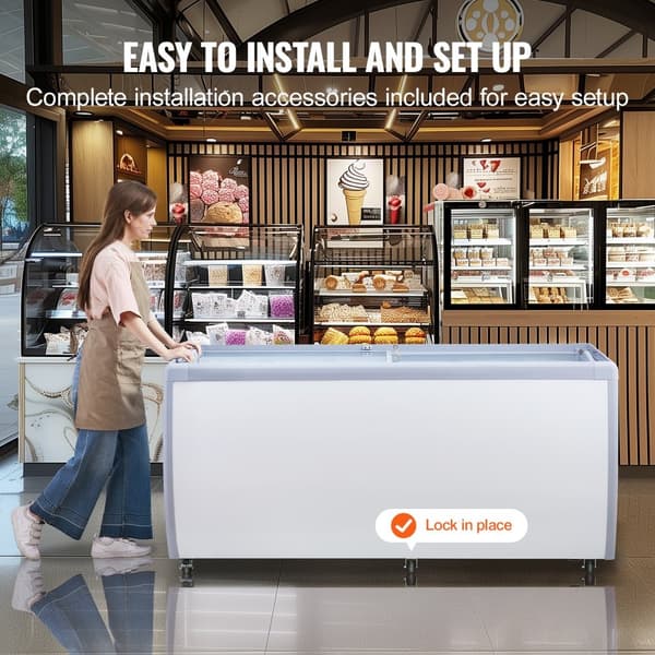 Kommerciel ismontre 567 L, Gelato Dyppefryseskab, energieffektiv, frostbestandig, ideel til caféer og isbutikker