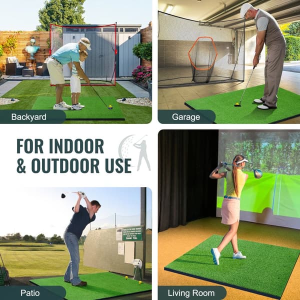 Golfmatta 5x5ft, Gräsmatta för Golfträning, Inomhus & Utomhus, Träningshjälp för Golf