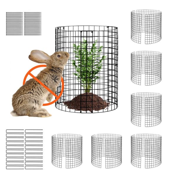 Plantebeskytter 6-pak fra Animals, 12,6'' Dia. x 14'' H metalplantebur, holdbar, vejrbestandig, beskyttelse mod dyr