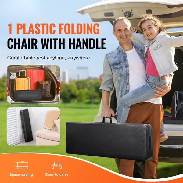 Hopfällbar plastbänk 6FT, bärbar utomhusbänk för picknick, camping och trädgård