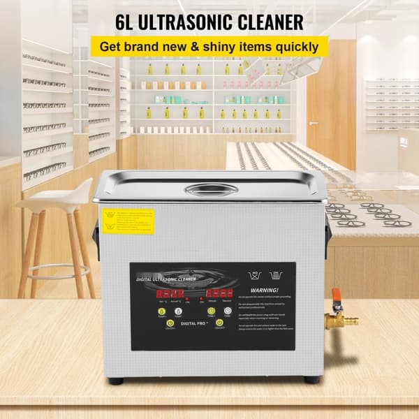 Ultraljudsrenare 6L, 400W med värme och timer för smycken, effektiv rengöring