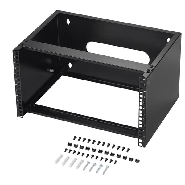 6U vægmonteret netværksrack, 14 tommer dybde, 355,6 mm serverrack, 50 lbs kapacitet, holdbart design