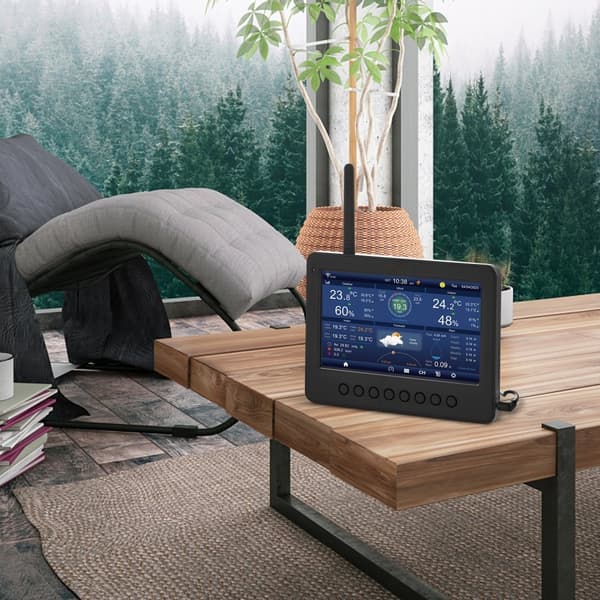 7-i-1 Wi-Fi Vejrstation, TFT Display, Trådløs Udendørs Sensor, Nøjagtige Målinger, Smart Hjem Integration