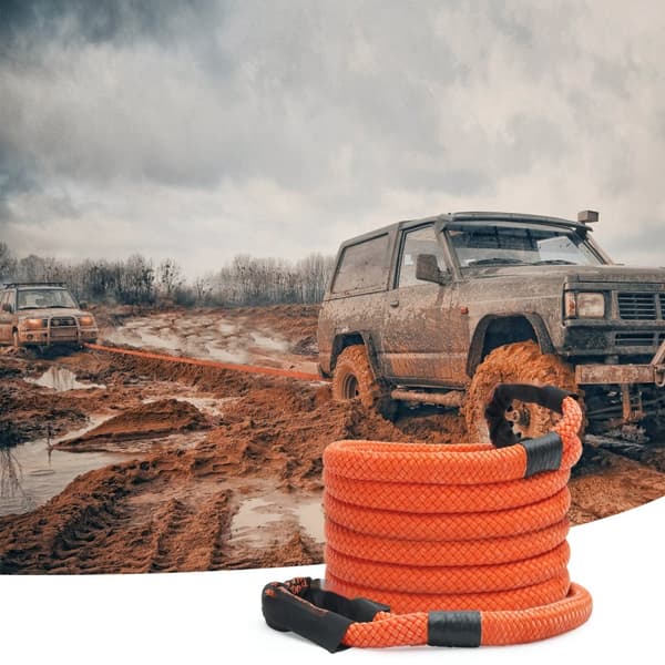 Kinetisk återhämtningsbogserrep 7/8" x 20", 30 580 lbs, kraftig off-road snatch strap, extremt hållbar 30% elastisk energistropp för Jeep