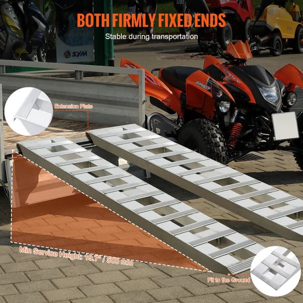 Aluminiumramper 72" x 15", 6000 LBS Kapacitet, Lastramper 2-pack