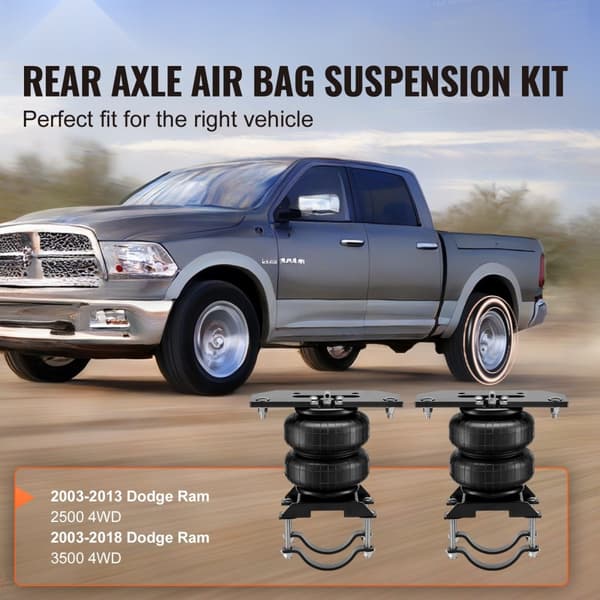Luftfjädringskit passar 03-2013 Dodge Ram 2500, 03-2018 Dodge Ram 3500