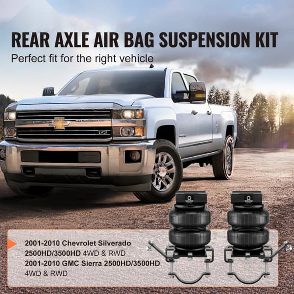 Luftfjädring Kit 01-2010 Chevrolet Silverado GMC Sierra 2500/3500 HD, högpresterande, enkel installation, justerbar komfort