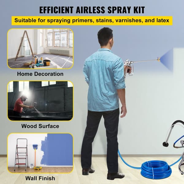 Airless färgsprayslang 50ft 1/4in svängled 3600psi med 517 spets och tillbehör