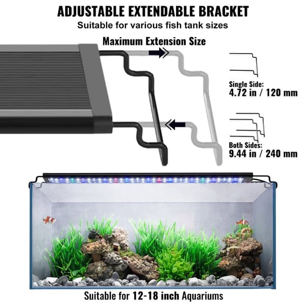 Akvaariovalo 14W Täyden Spektrin LED, 12"-18" Akvaarioille, Energiansäästö, Helppo Asentaa