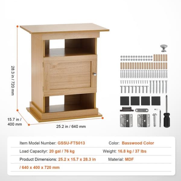 Akvariestander 20 gallon fiskeakvarie, 25,2 x 15,7 x 28,3 tommer MDF skildpaddeakvarie, 167,6 lbs belastningskapacitet, reptilstativ
