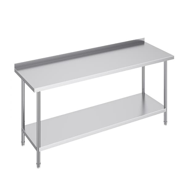 Arbejdsbord i rustfrit stål, kommercielt køkken, 24"x72", madlavning, holdbart design, let at rengøre