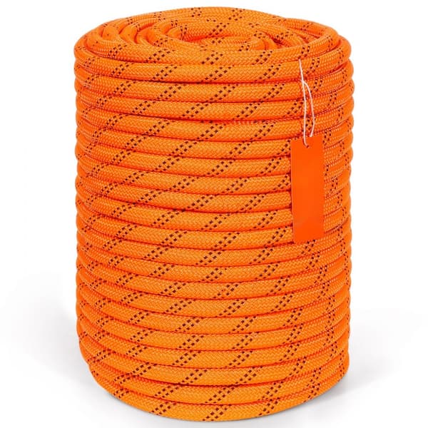 Arborist træklatrereb, dobbelt flettet polyester, 1/2" x 220", 48-streng, holdbart, stærkt, sikkerhedsniveau