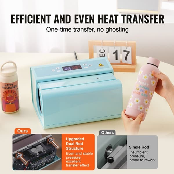 Värmepress för Muggar 11-30oz, Auto Tumbler, Sublimeringsmaskin, Blå, Snabb Uppvärmning, Digital Temperaturkontroll