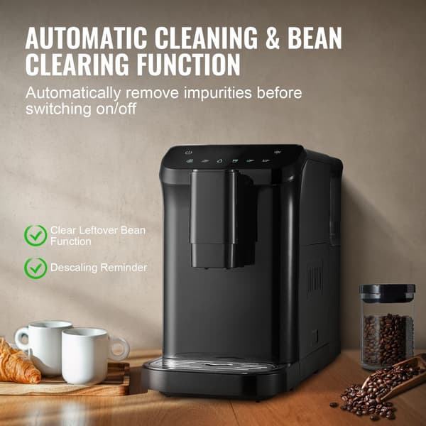 Automatisk espressomaskin 15 bar, inbyggd kvarn med 15 malnivåer, perfekt kaffebryggning