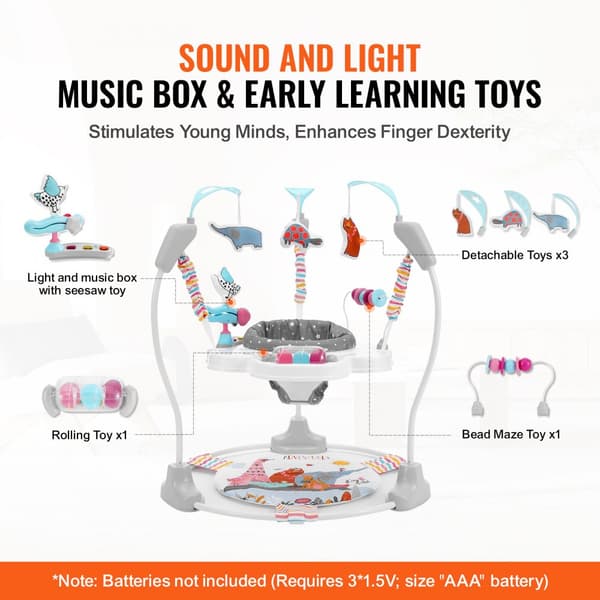 Babylegetøj Aktivitet Center, Bouncer, Jumperoo med Musik og Lys, Sjov Leg for Babyer