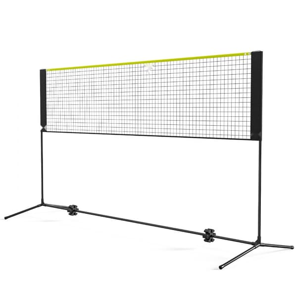 Badmintonnät, höjdjusterbart volleybollnät, 10 fot brett hopfällbart pickleballnät, portabelt och lättinstallerat tennisnätset med stänger
