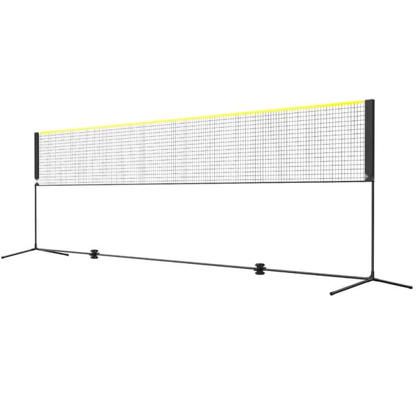 Badmintonnet & Justerbart Volleyballnet - 20' Sammenfoldeligt Pickleball & Tennisnetsæt