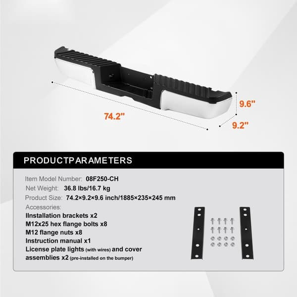 Takapuskuri Teräspuskuri 2008-2016 Ford F250/Ford F350 Super Duty, Kestävä, Helposti Asennettavissa, Laadukas Varaosa