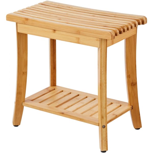 Bambus brusebænk 19,1 x 11,3 x 18,3 cm, badeværelsesmøbel, holdbar og stilfuld bruse Stol