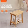 Miniatyrbillede 2 af 9: Bambus brusebænk 19,1 x 11,3 x 18,3 cm, badeværelsesmøbel, holdbar og stilfuld bruse Stol