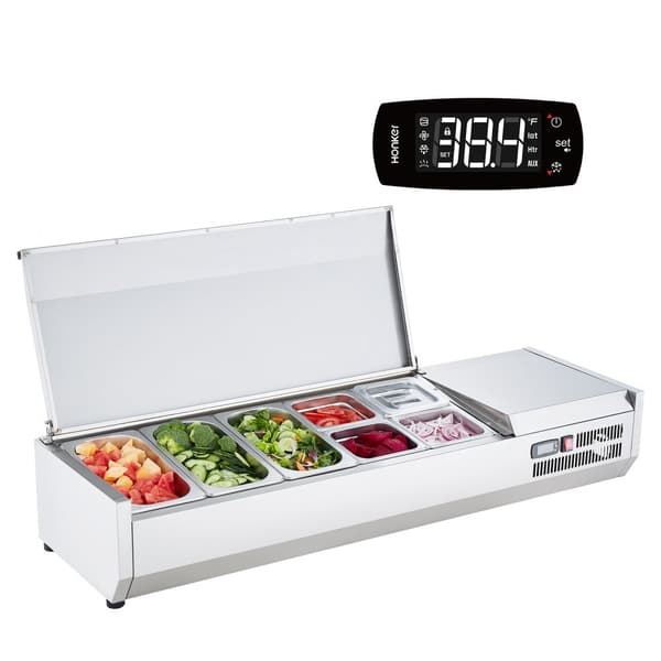 Bänkskiva för kylning av sallad och pizza, Prep Station 150 W, rostfri, CE-godkänd
