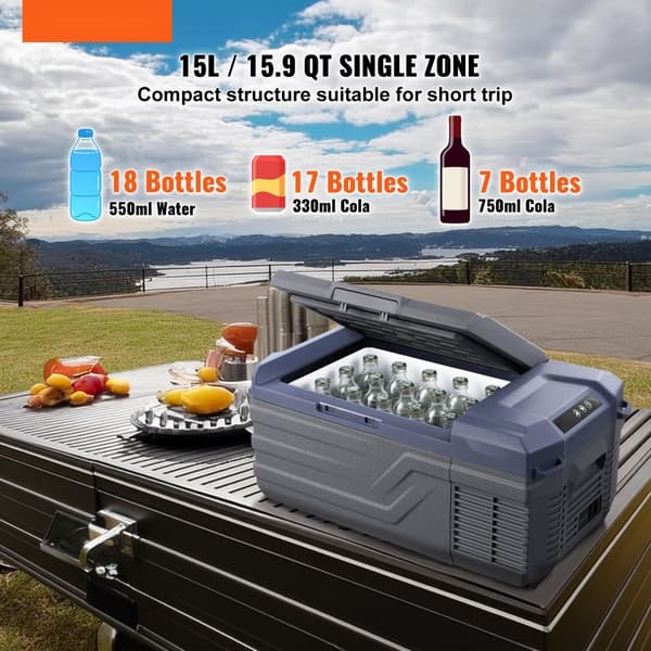 Kannettava Autojääkaappi Pakastin Kompressori 15 L, Yksittäinen Alue, Täydellinen Autokotiin